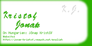 kristof jonap business card